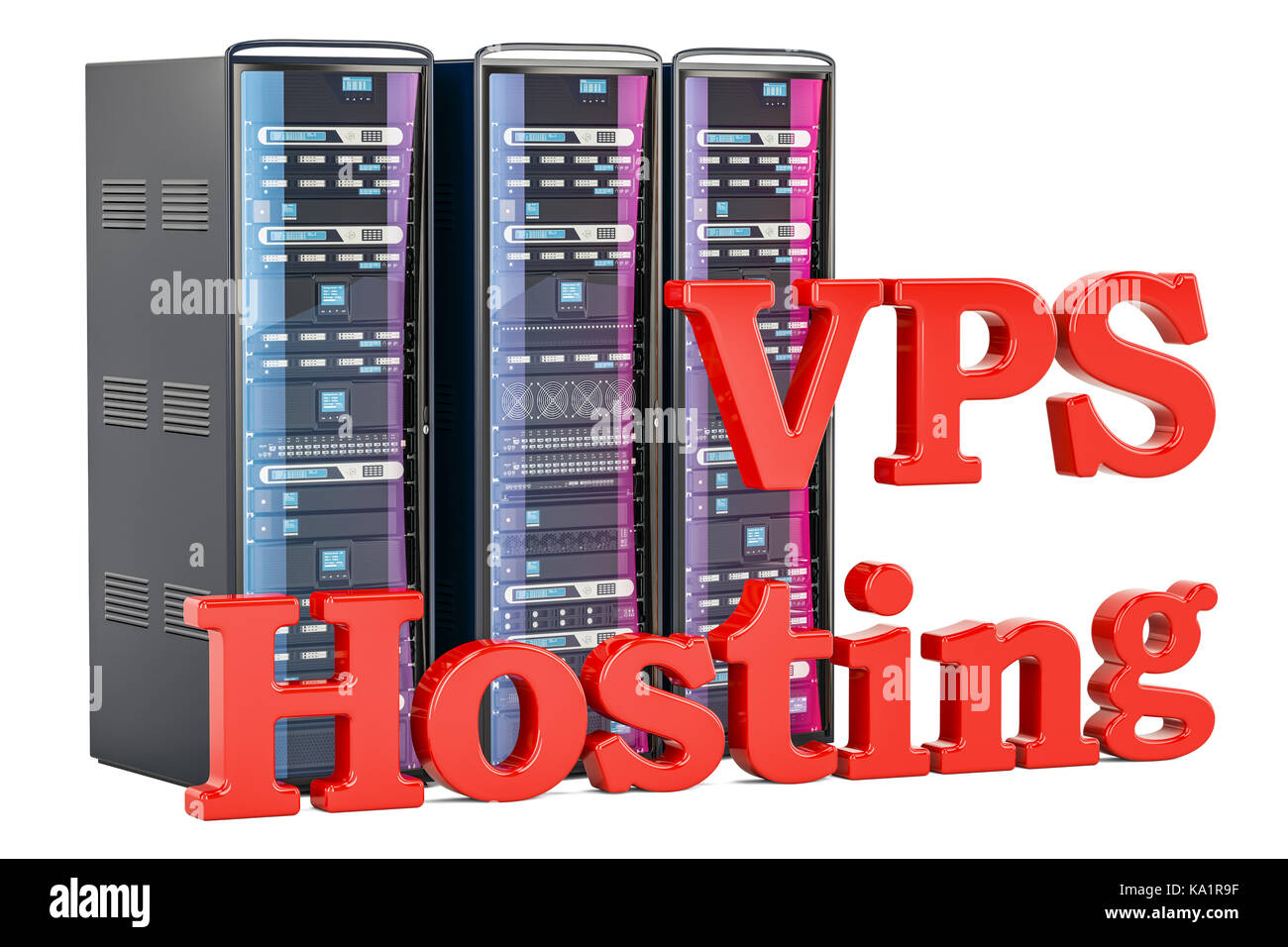 Virtual Private Server (VPS) Internet Hosting Service, 3D-Rendering Stockfoto