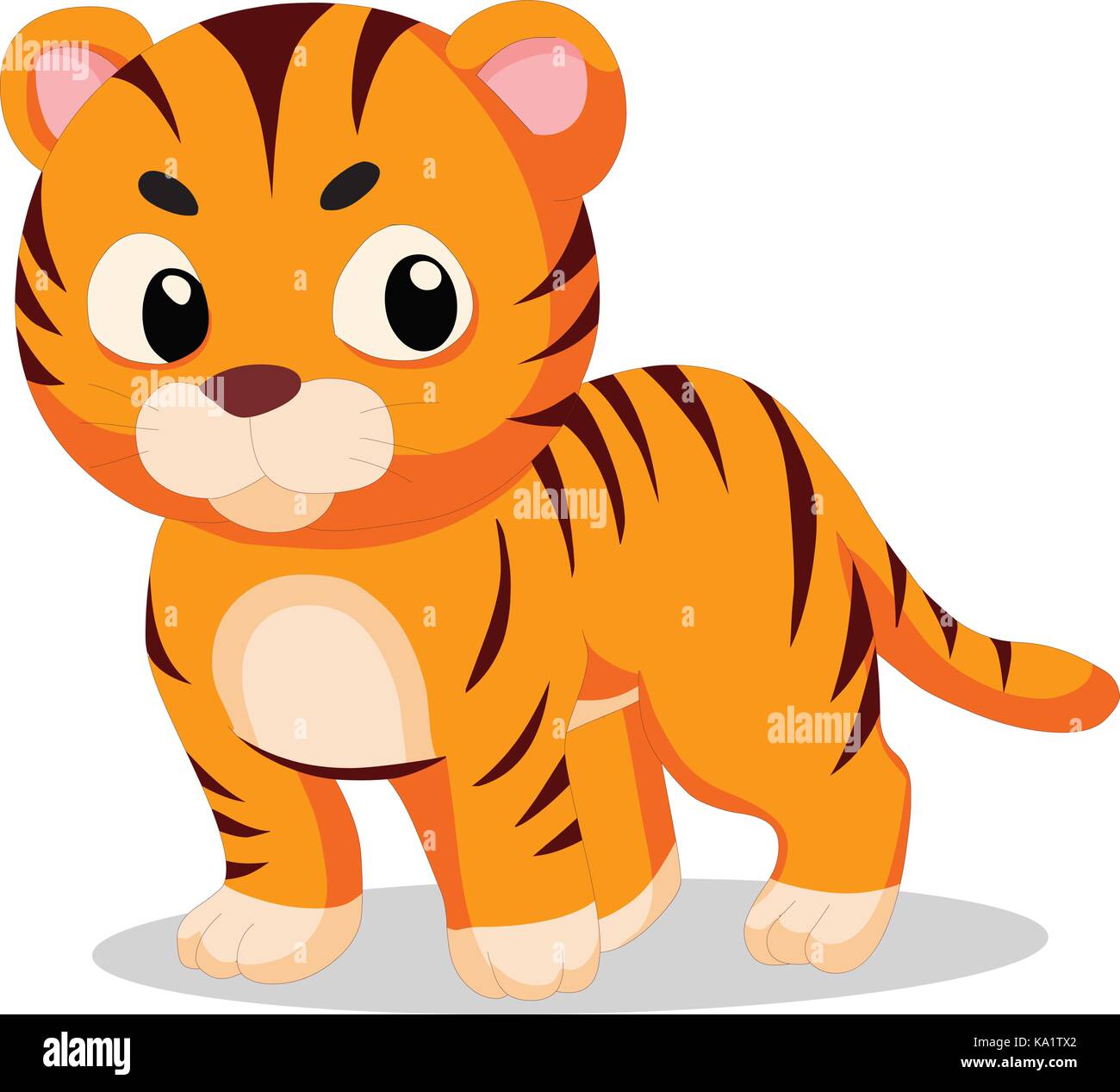 Cute Baby Tiger Cartoon Stock Vektorgrafik Alamy