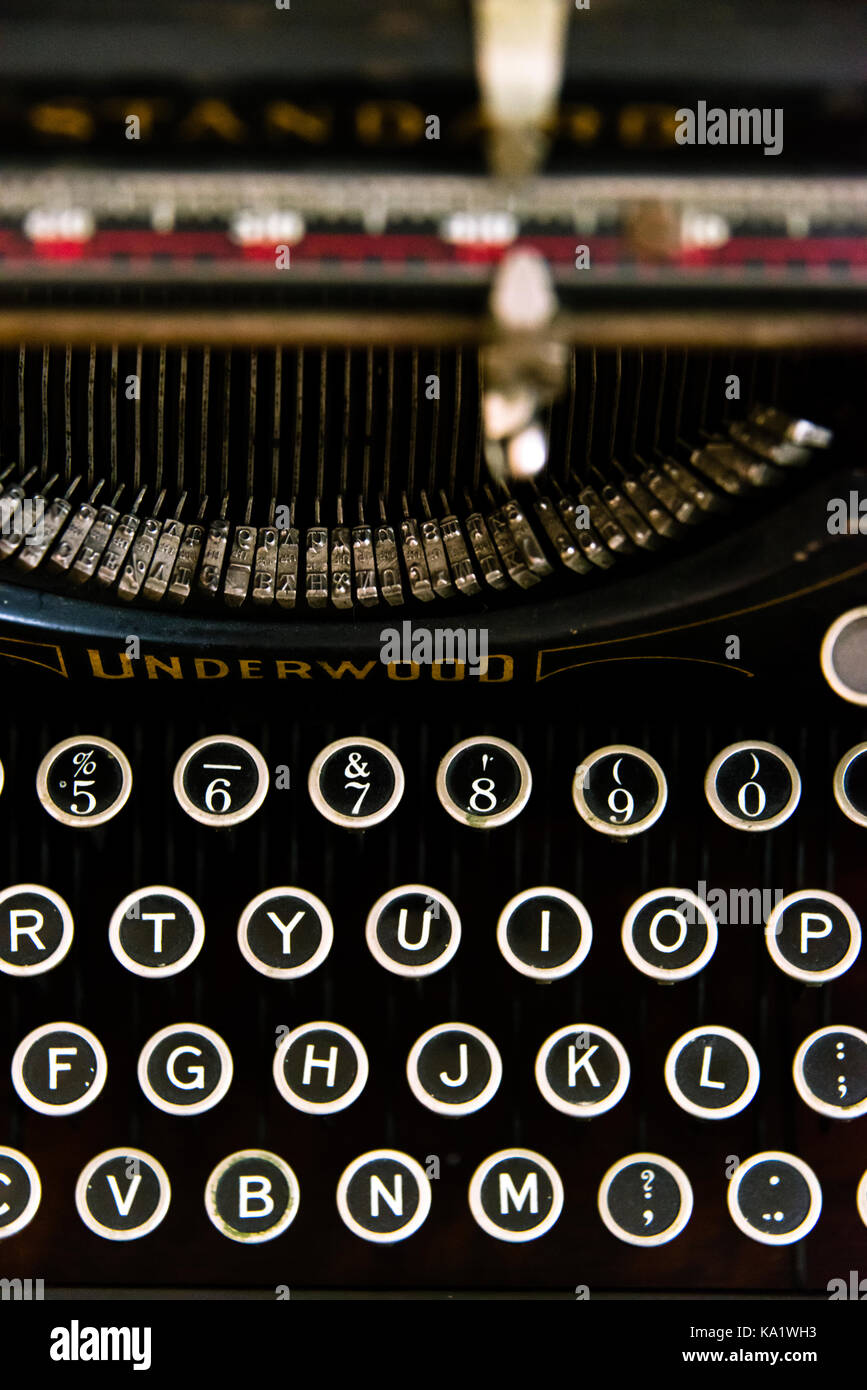 Underwood Schreibmaschine Tasten Stockfoto