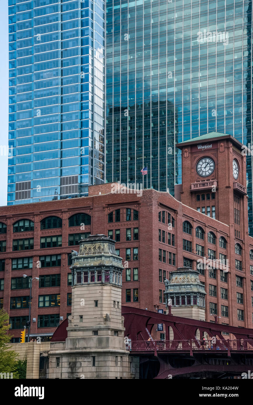 Chicago Skyline der Stadt und die Britannica Gebäude Stockfoto