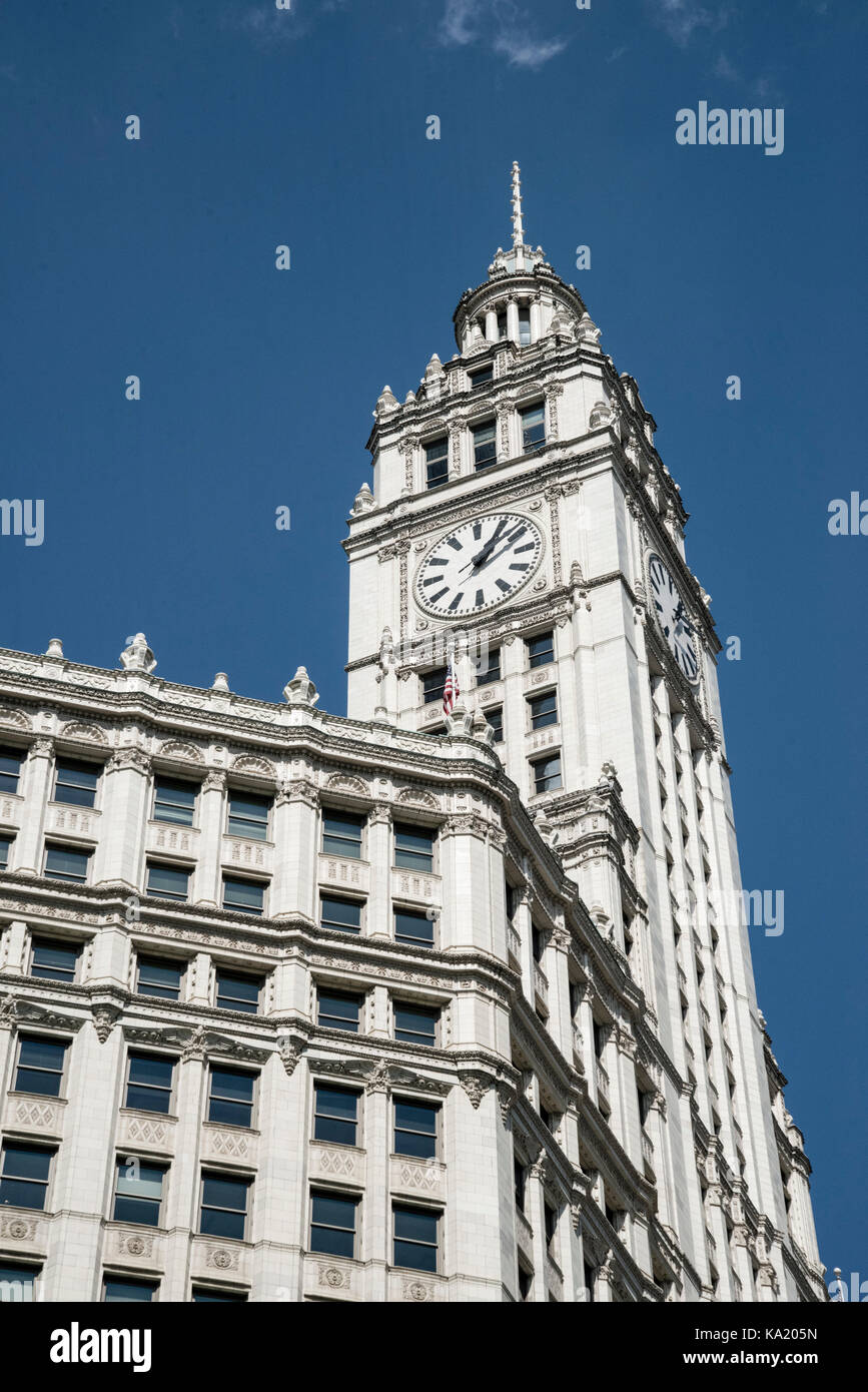 Chicago Skyline der Stadt und die Wrigley Building Stockfoto