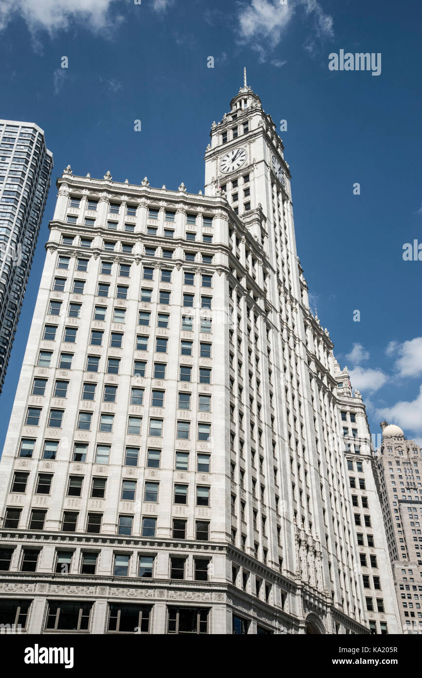 Chicago Skyline der Stadt und die Wrigley Building Stockfoto