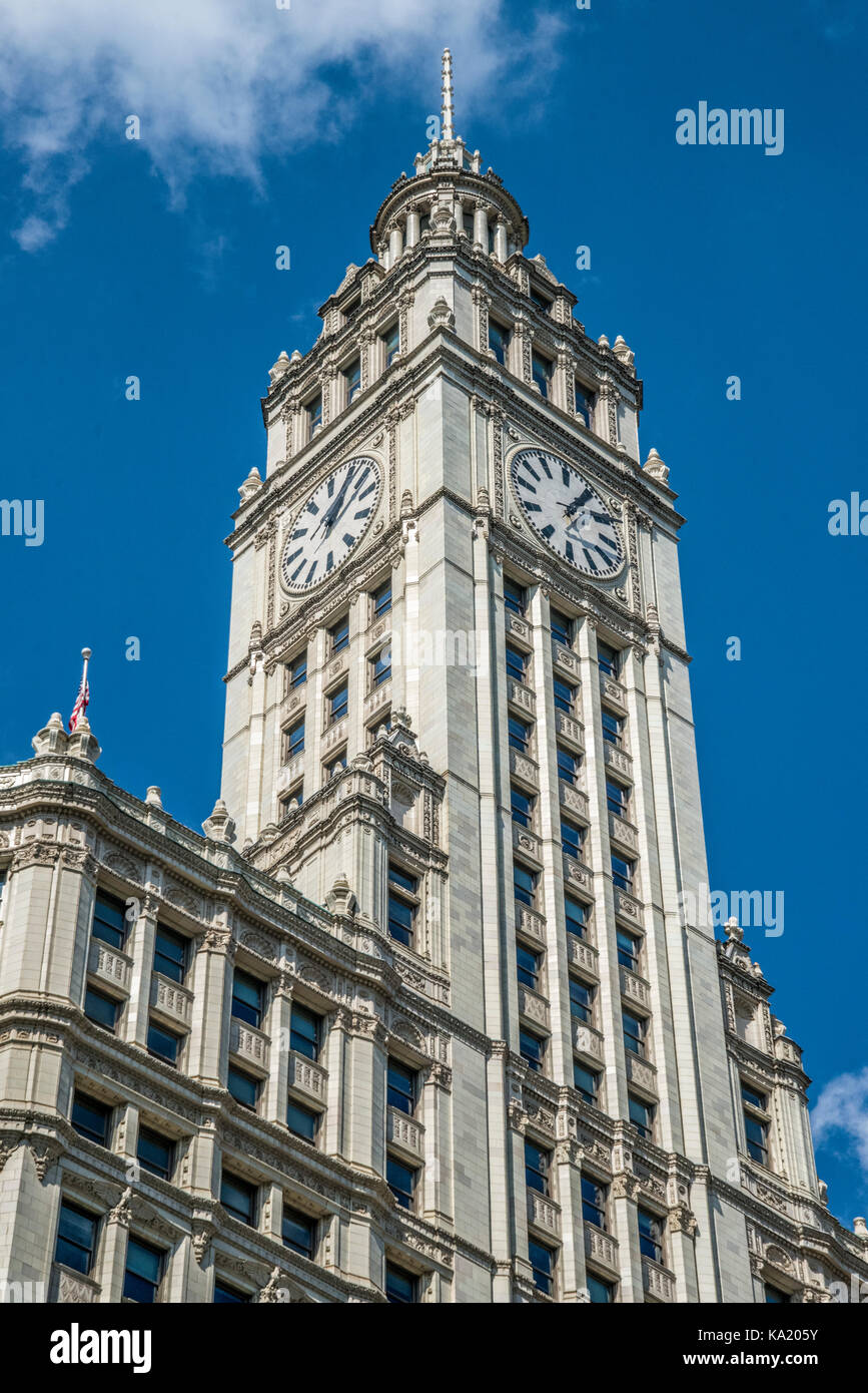 Chicago Skyline der Stadt und die Wrigley Building Stockfoto