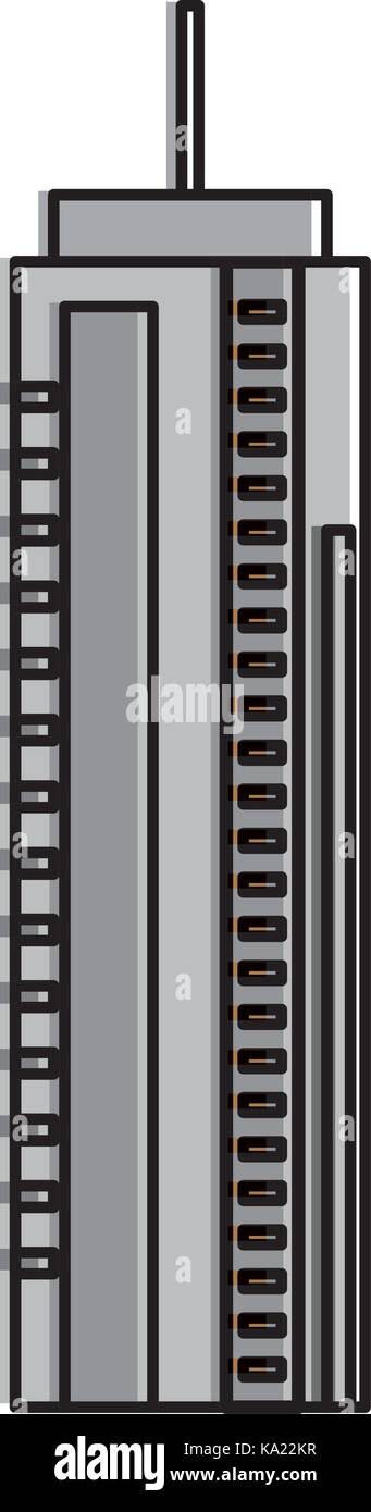 Futuristische Gebäude isoliert Symbol Stock Vektor