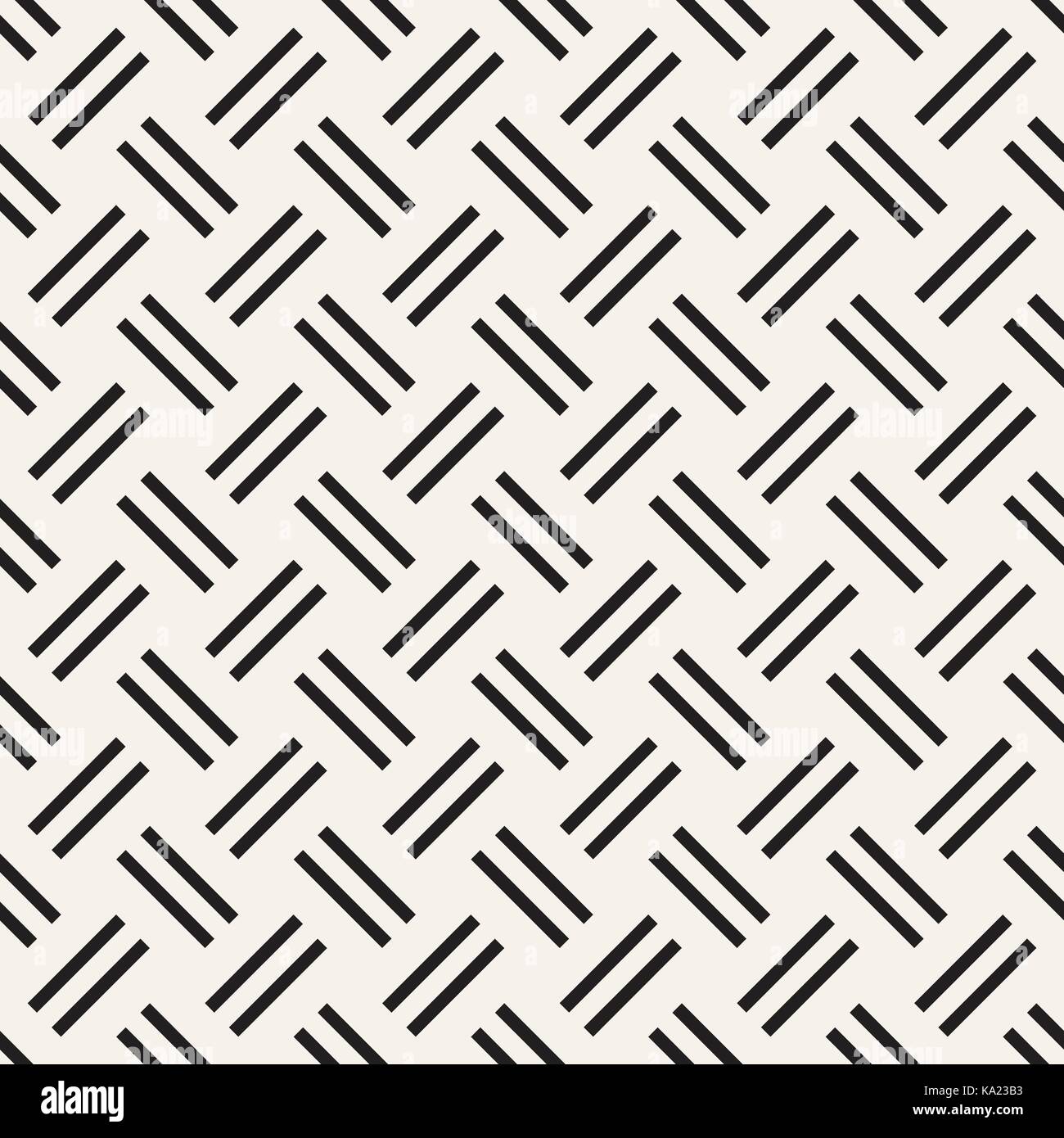 Schraffieren Sie Vektor nahtlose geometrische Muster. Grafischen Rechtecken Hintergrund gekreuzt. Karierte Motiv. Nahtlose schwarze und weiße Textur der schraffierte Linien. Spalier einfacher Stoff drucken. Stock Vektor
