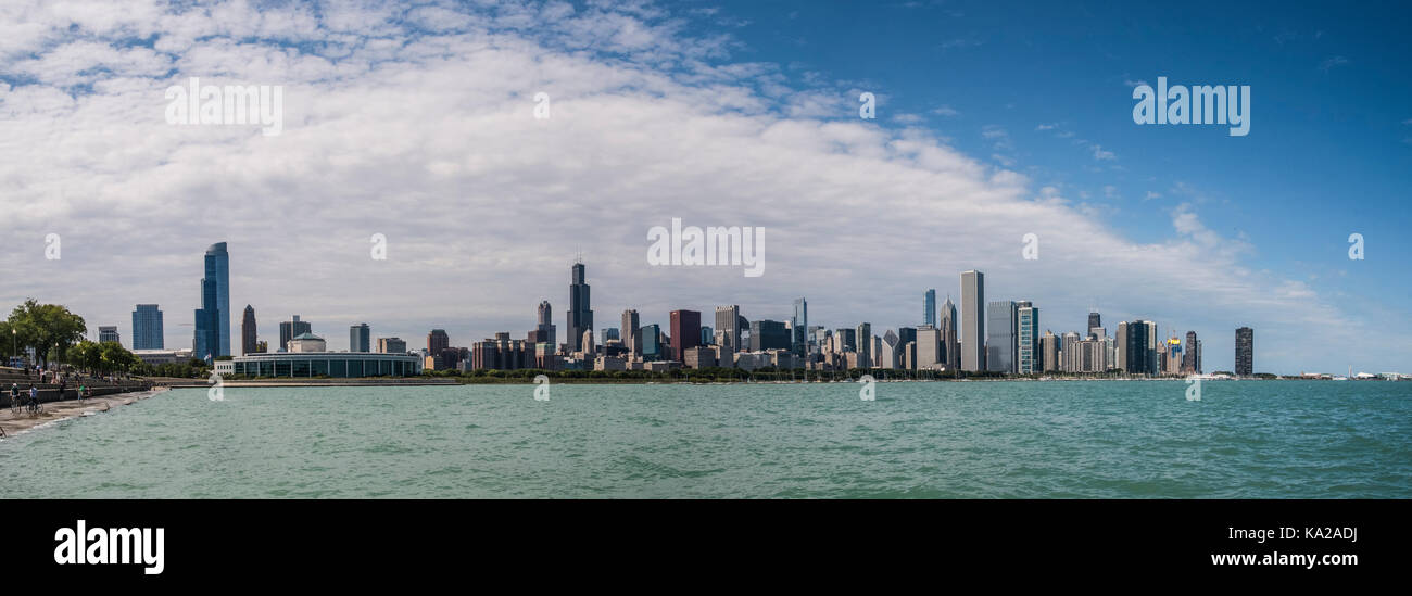 Chicago, Waterfront und Quay entlang des Lake Michigan Stockfoto