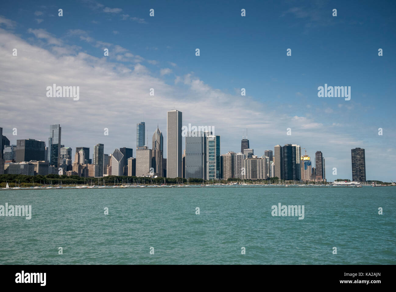 Chicago, Waterfront und Quay entlang des Lake Michigan Stockfoto