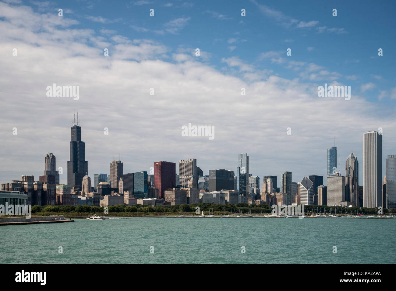 Chicago, Waterfront und Quay entlang des Lake Michigan Stockfoto