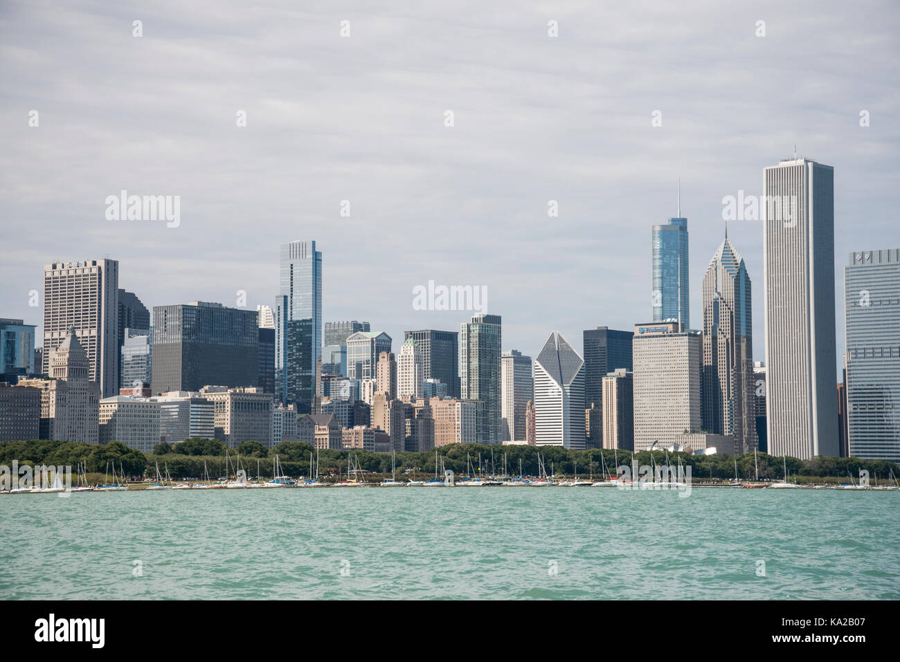 Chicago, Waterfront und Quay entlang des Lake Michigan Stockfoto
