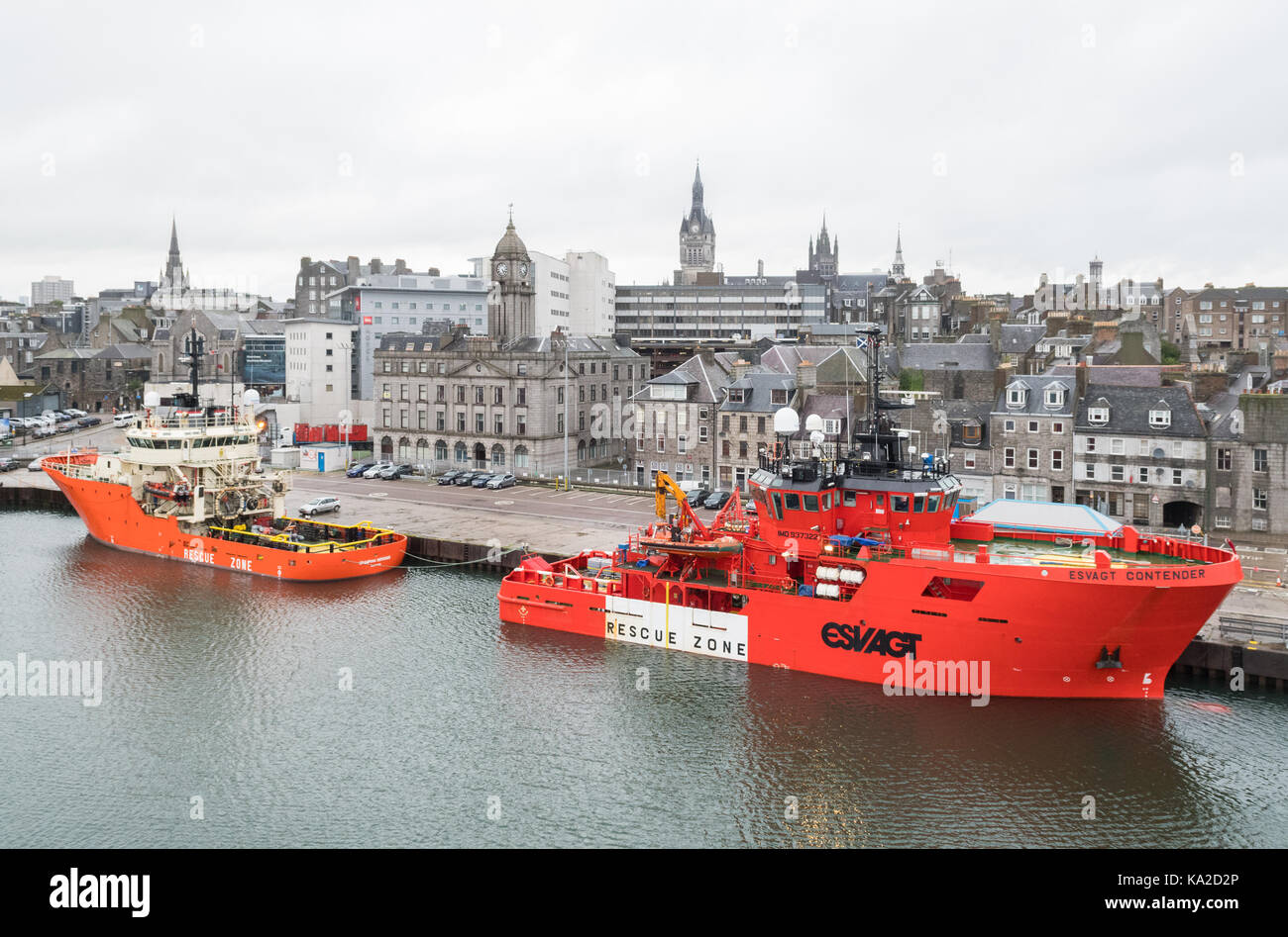 Aberdeen Stadtbild und Hafen Aberdeen, Schottland, Großbritannien Stockfoto