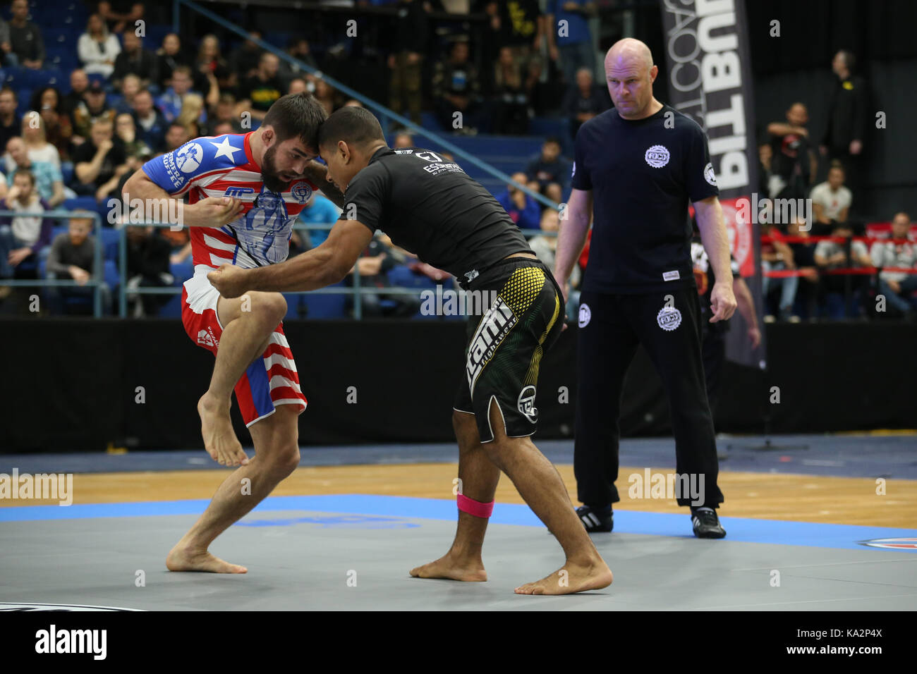 Espoo, Finnland, 24. September, 2017. Top grapplers aus aller Welt kollidieren an der renommierten ADCC Welten Turnier 2017. Credit: Jarno Juutinen/Alamy Leben Nachrichten. Stockfoto