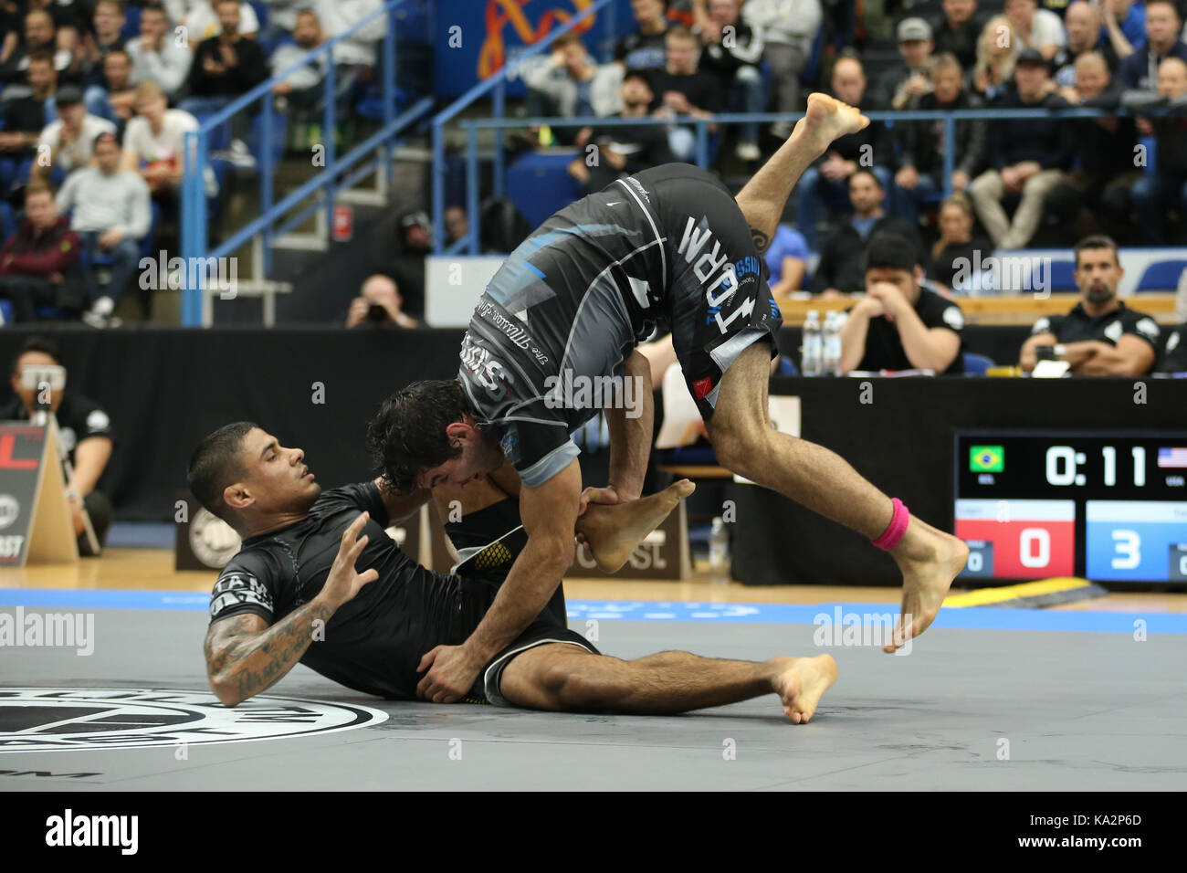 Espoo, Finnland, 24. September, 2017. Top grapplers aus aller Welt kollidieren an der renommierten ADCC Welten Turnier 2017. Credit: Jarno Juutinen/Alamy Leben Nachrichten. Stockfoto