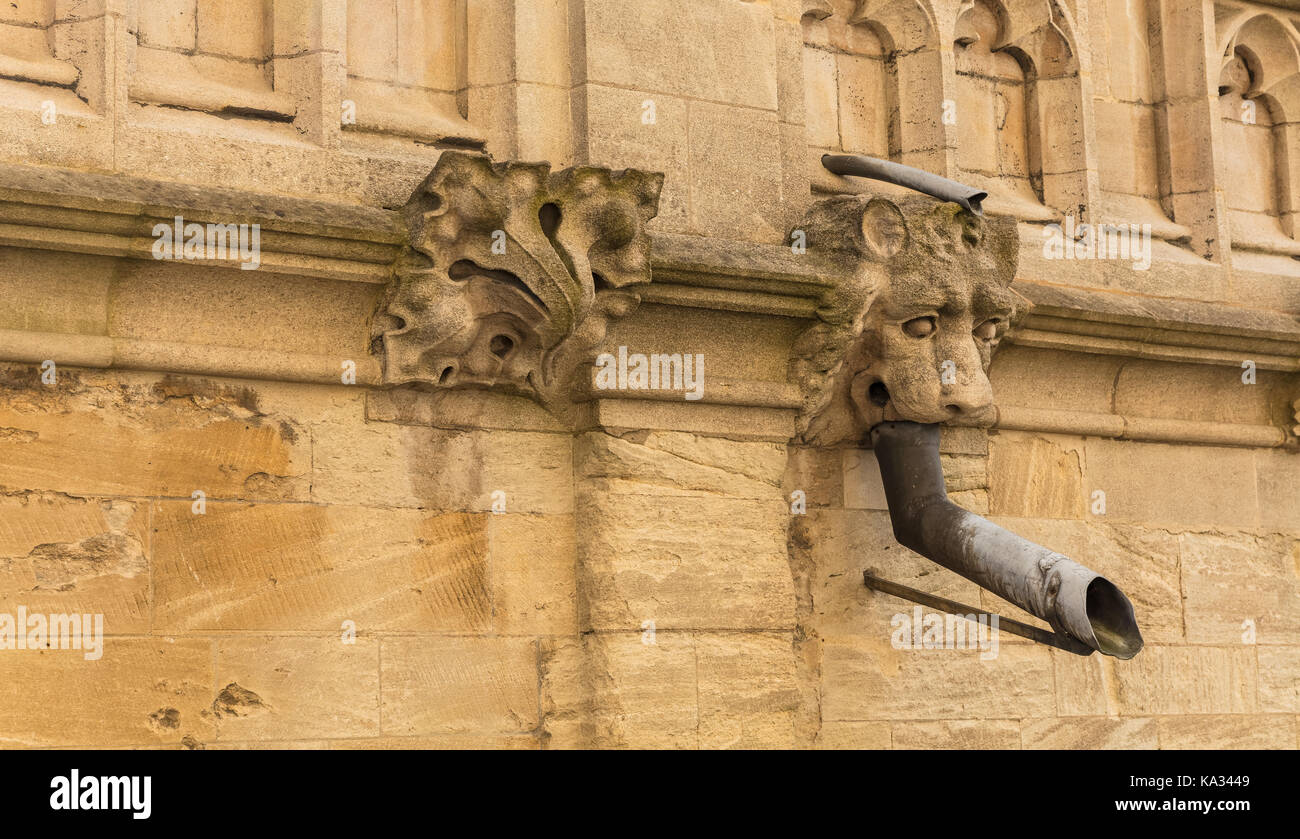 Grotesk und Gargoyle auf Stein Wand Stockfoto