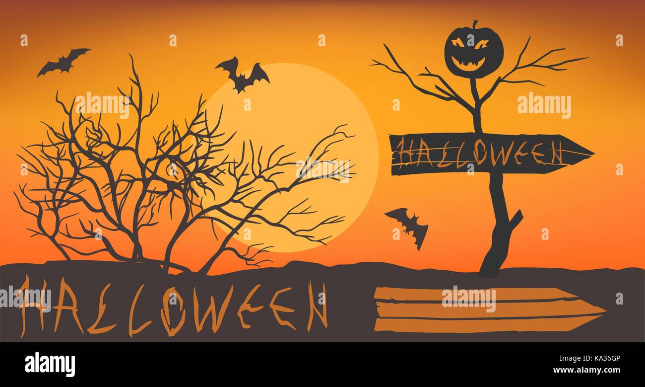 Stilisierte halloween Schriftzug. Stock Vektor