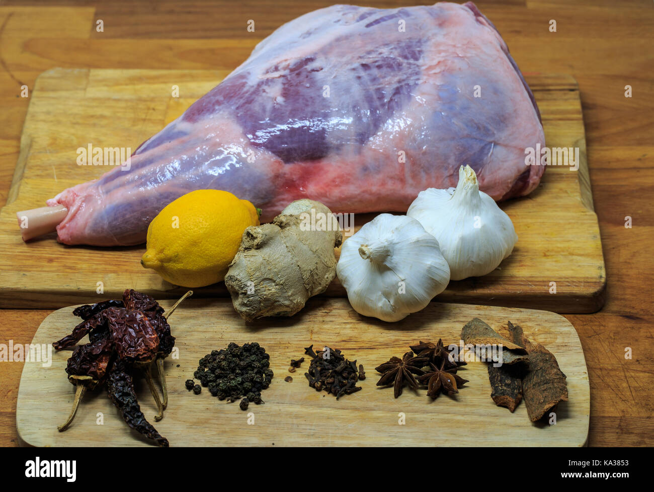 Lammkeule für einen Sonntagsbraten Stockfoto