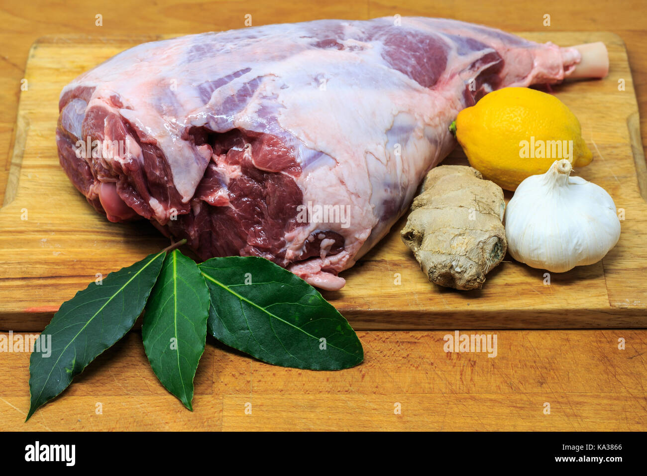 Lammkeule für einen Sonntagsbraten Stockfoto