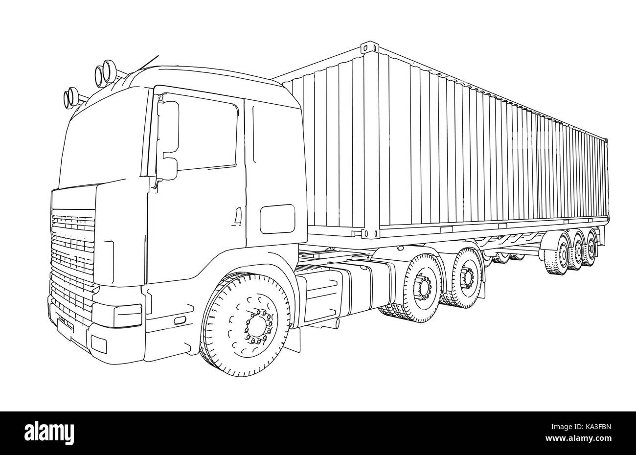 Nach Container Lkw Logistik Stock Vektor