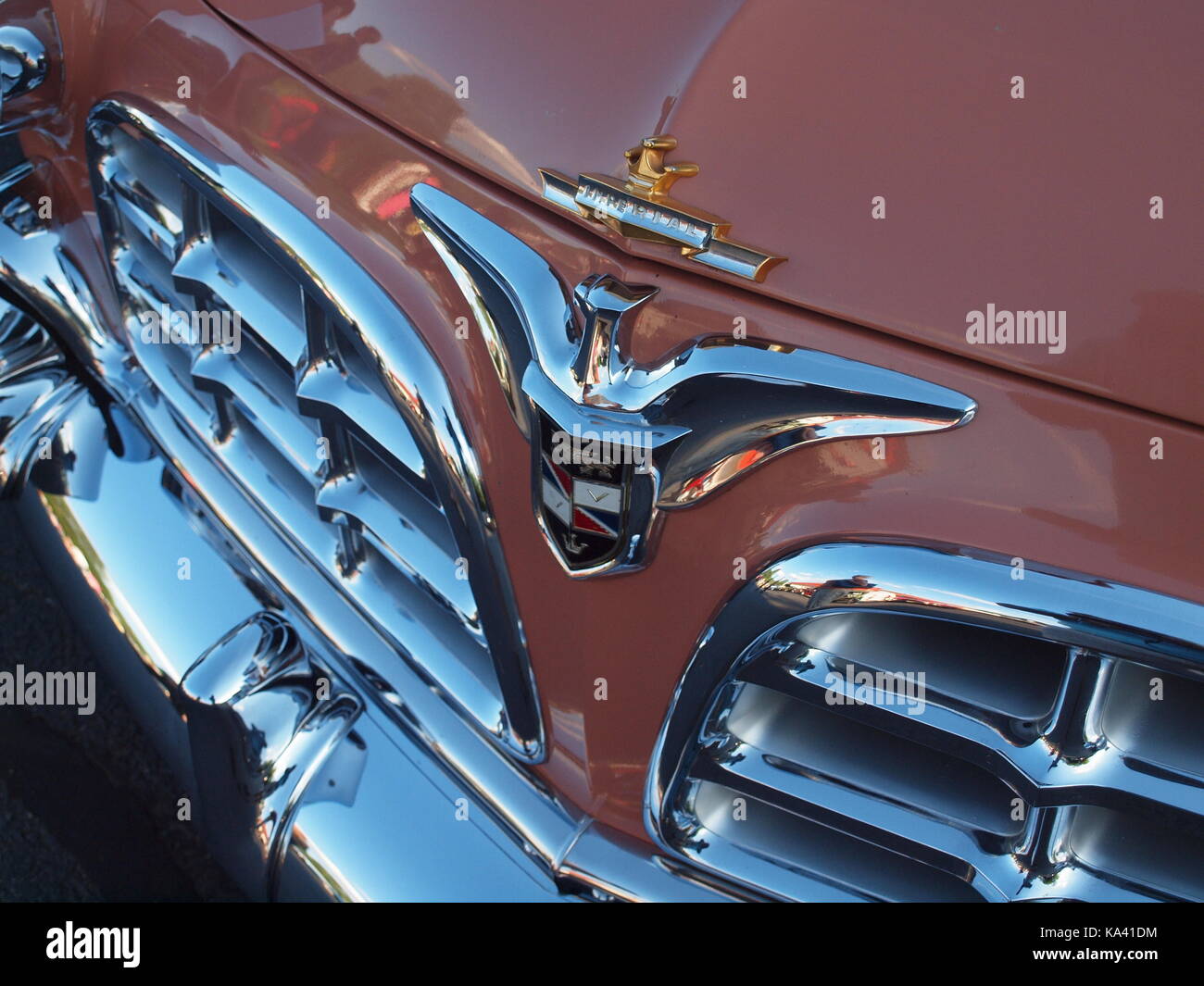 Classic Car Grill aus dem Jahre 1950. Stockfoto