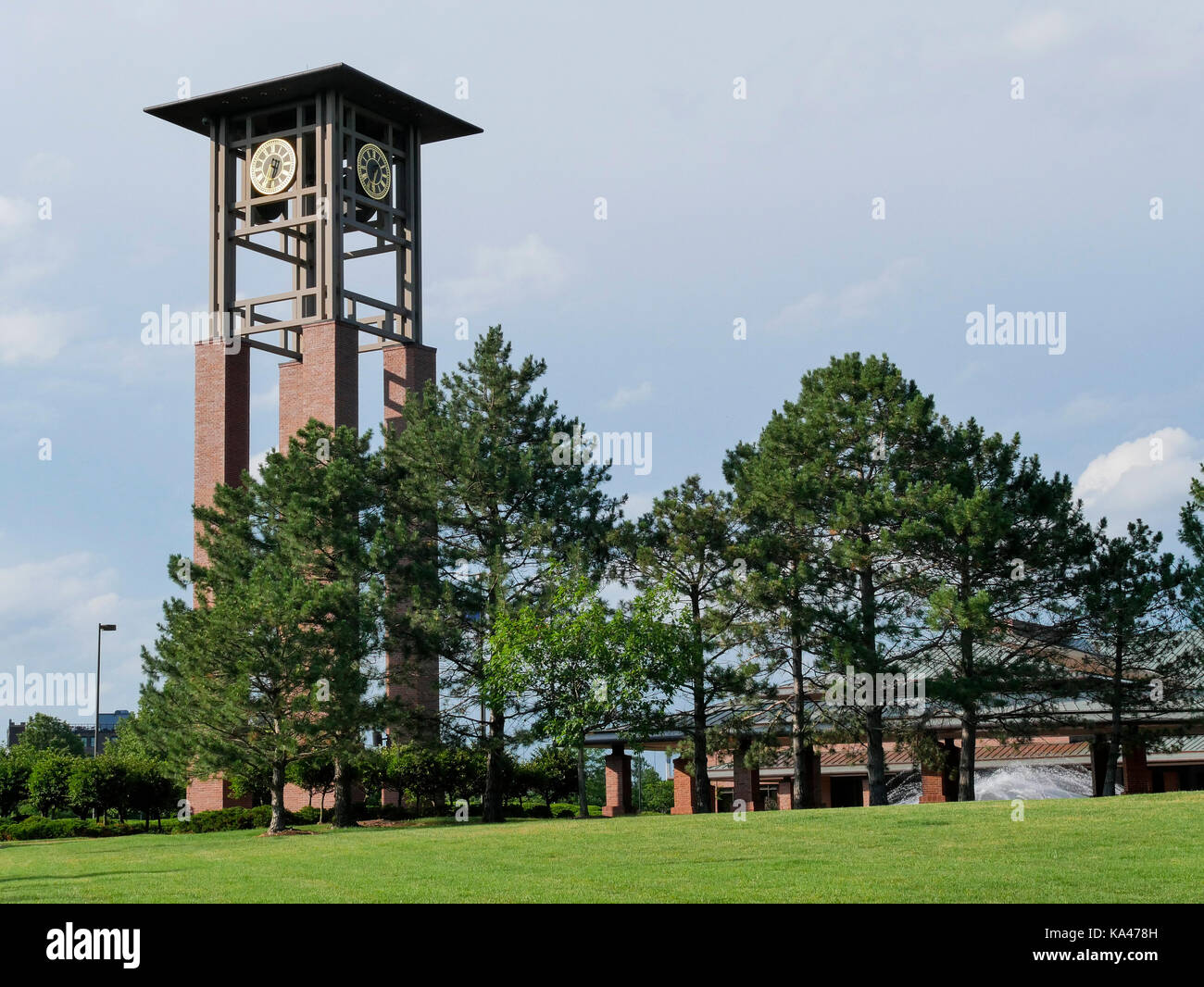 Clock Tower, ConAgra corporate campus, Omaha, Nebraska. Stockfoto