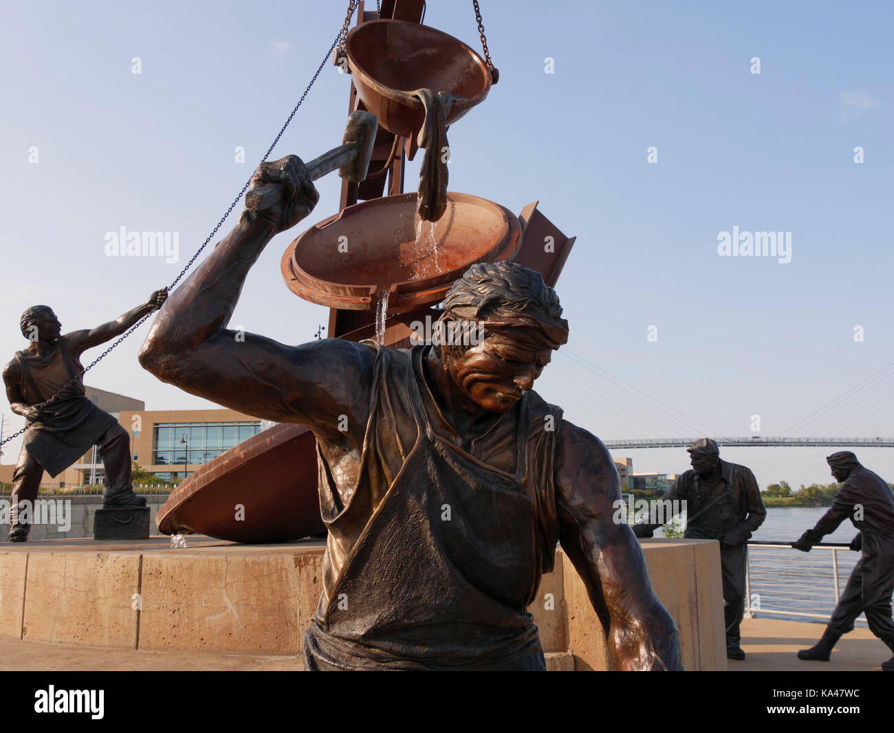 Denkmal für die Statue, Omaha, Nebraska. Matthew J. Placzek Bildhauer. Stockfoto