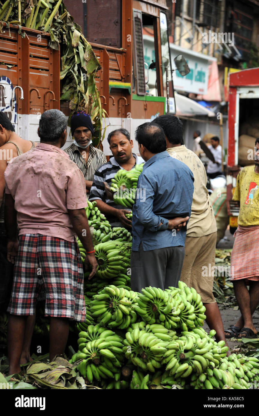Lkw mit Obst Banane, Mumbai, Maharashtra, Indien, Asien Stockfoto