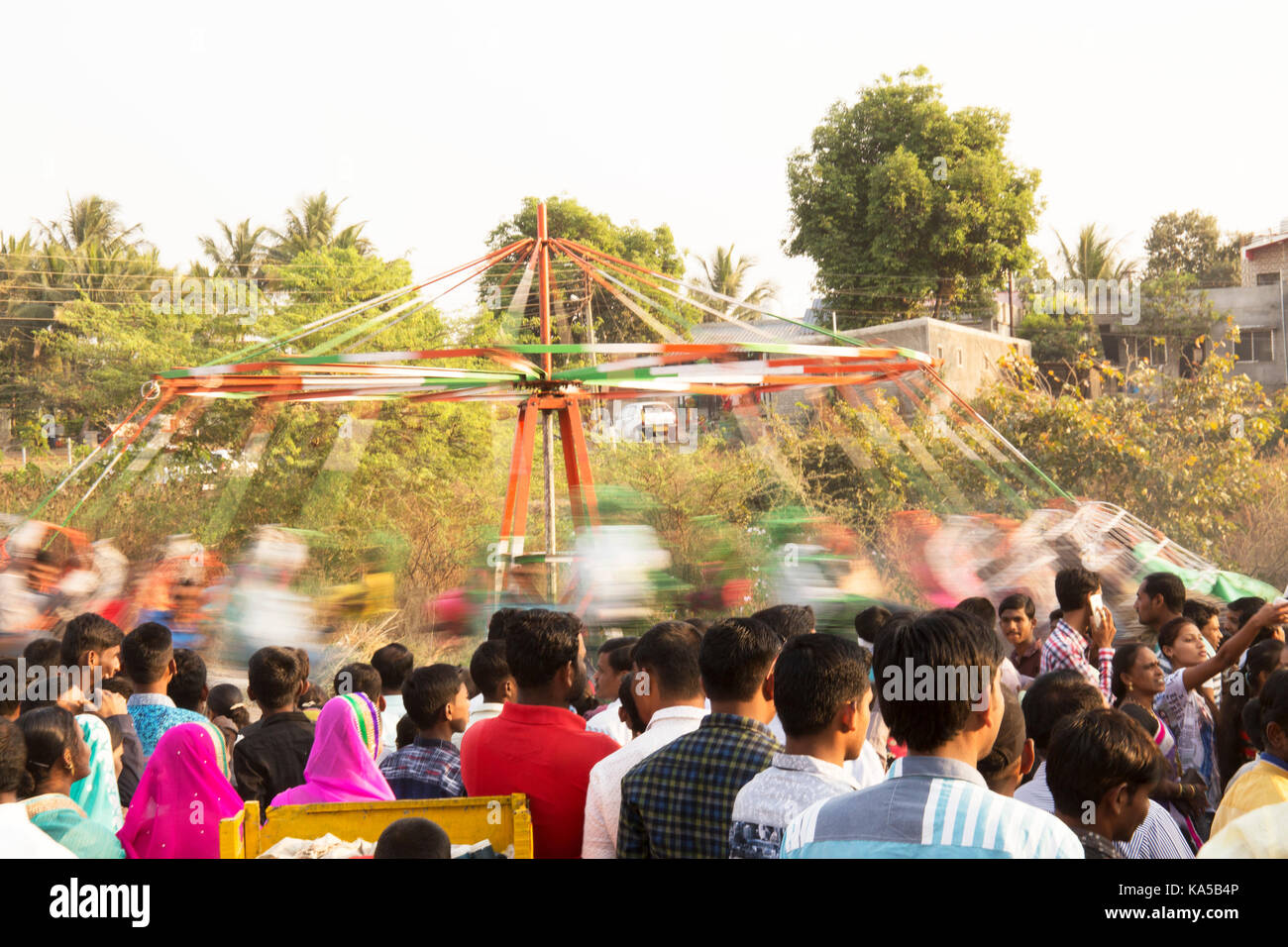 Karussell Shri yellamma Devi Messe, Sangli, Maharashtra, Indien, Asien Stockfoto