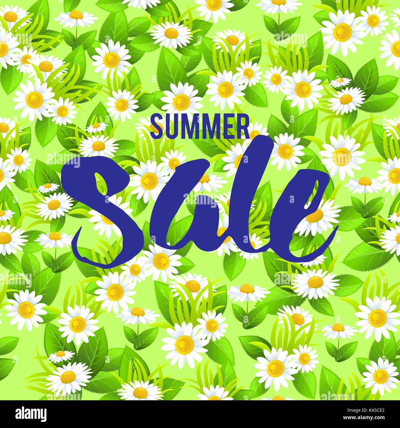 Florale big Summer Sale Karte Stock Vektor