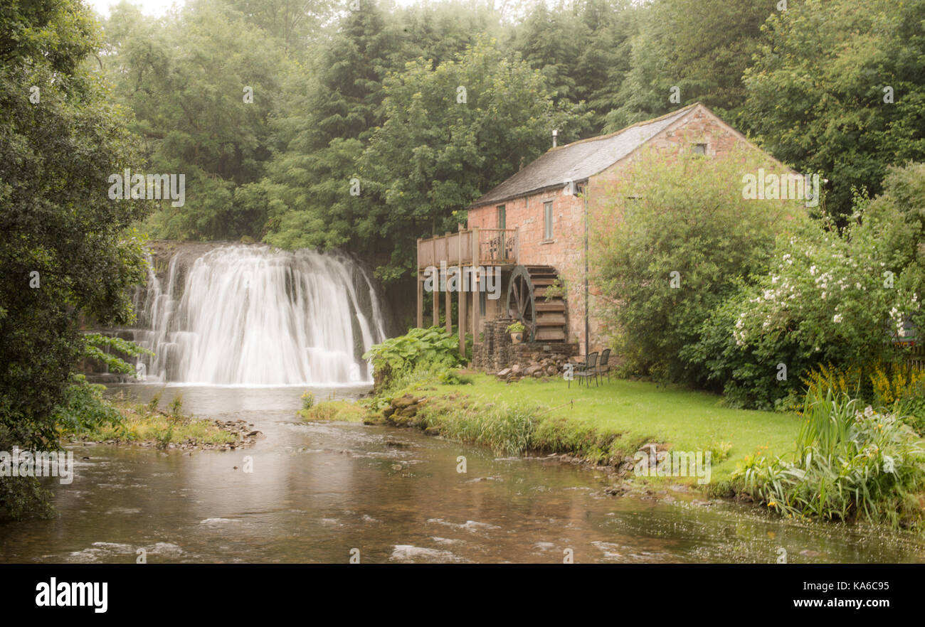 Ein Regen durchnässt Szene von Rutter Kraft in der Nähe von Appleyby in Cumbria Stockfoto