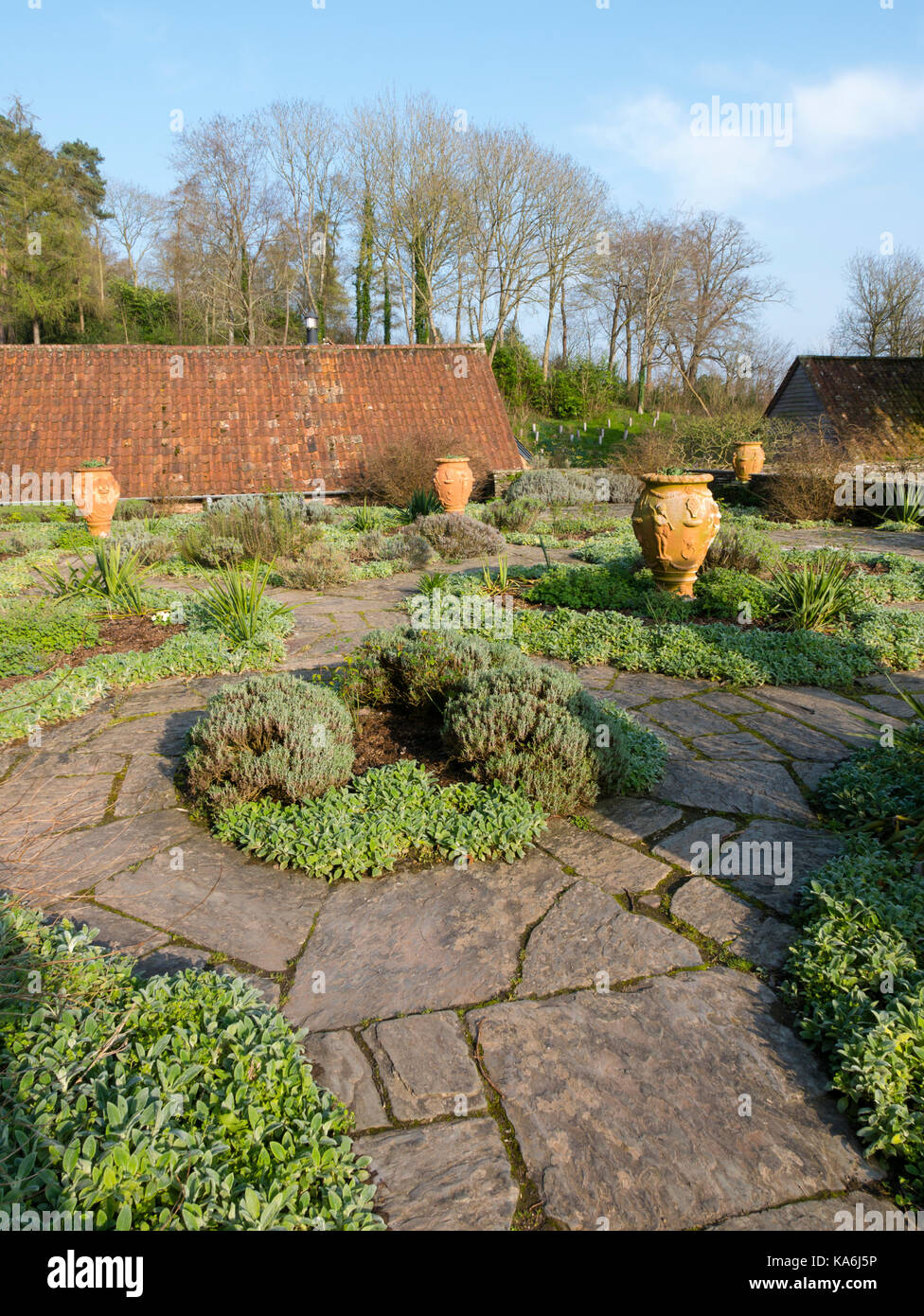 Hestercombe viktorianischen Terrasse, Haus und Garten, Taunton, Somerset, England, UK. Stockfoto