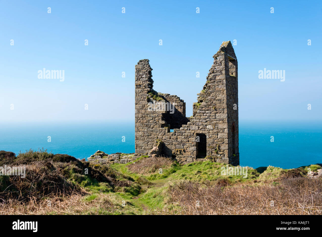 Botallack Mine - das Zinn Küste. Botallack, Cornwall, England, Großbritannien. Stockfoto