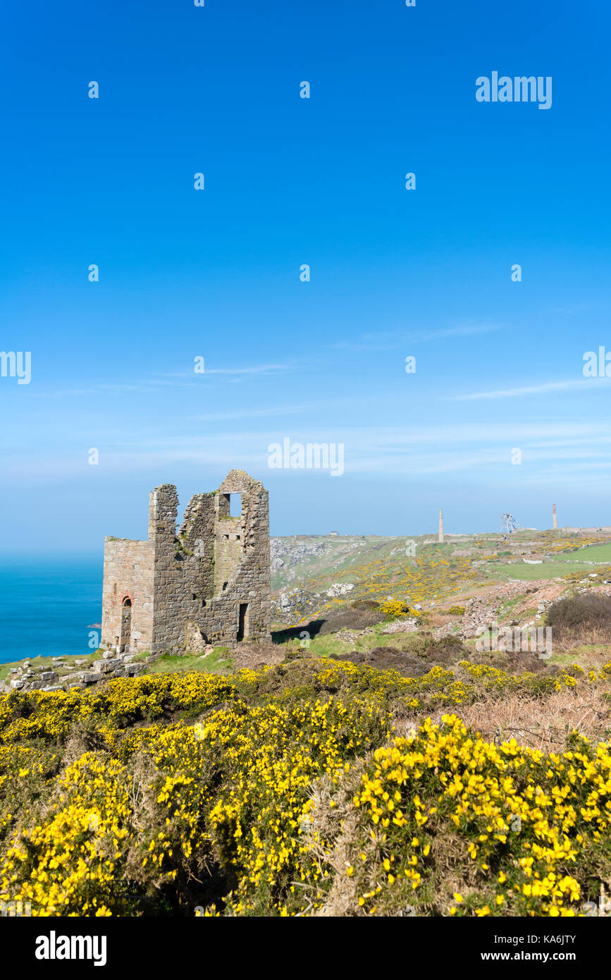 Botallack Mine - das Zinn Küste. Botallack, Cornwall, England, Großbritannien. Stockfoto