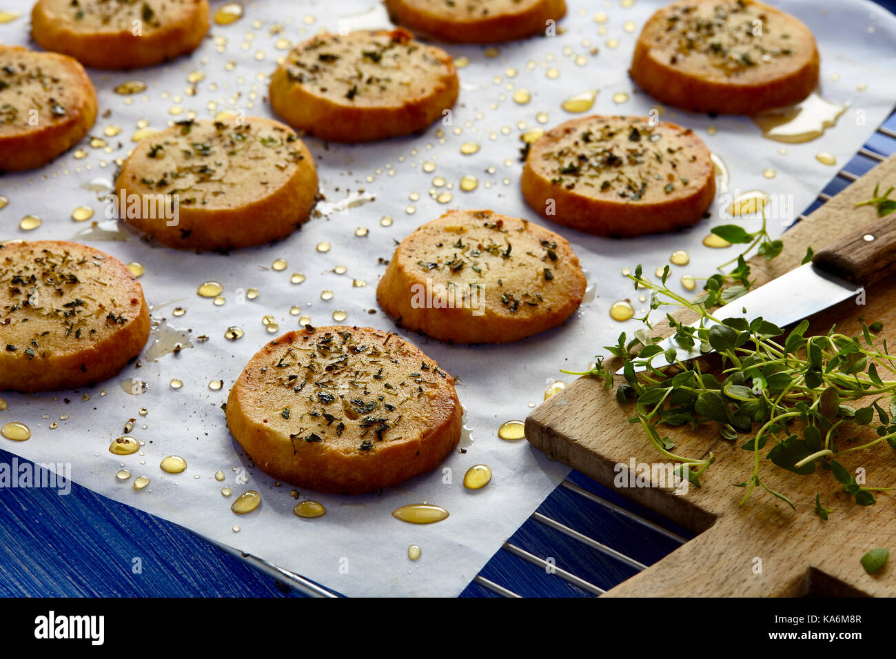 Honig und Ziegenkäse cookies Stockfoto