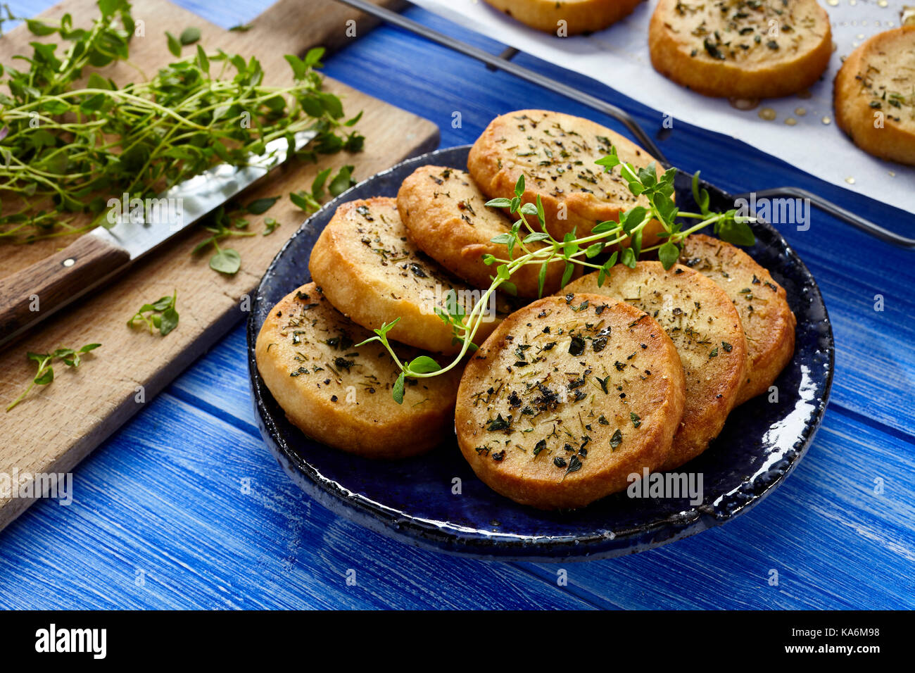 Honig und Ziegenkäse cookies Stockfoto