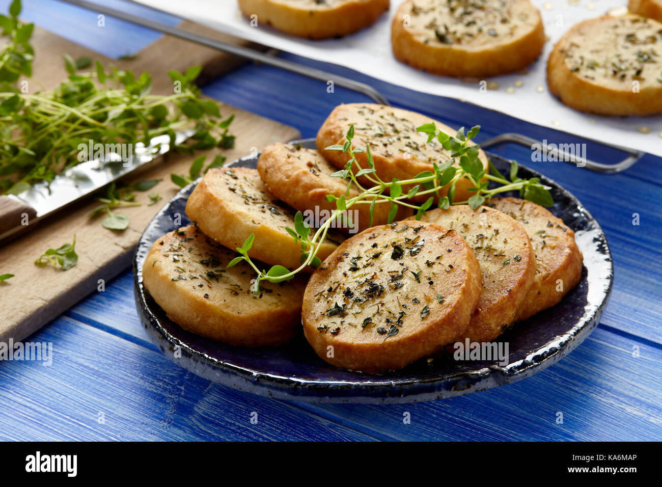 Honig und Ziegenkäse cookies Stockfoto