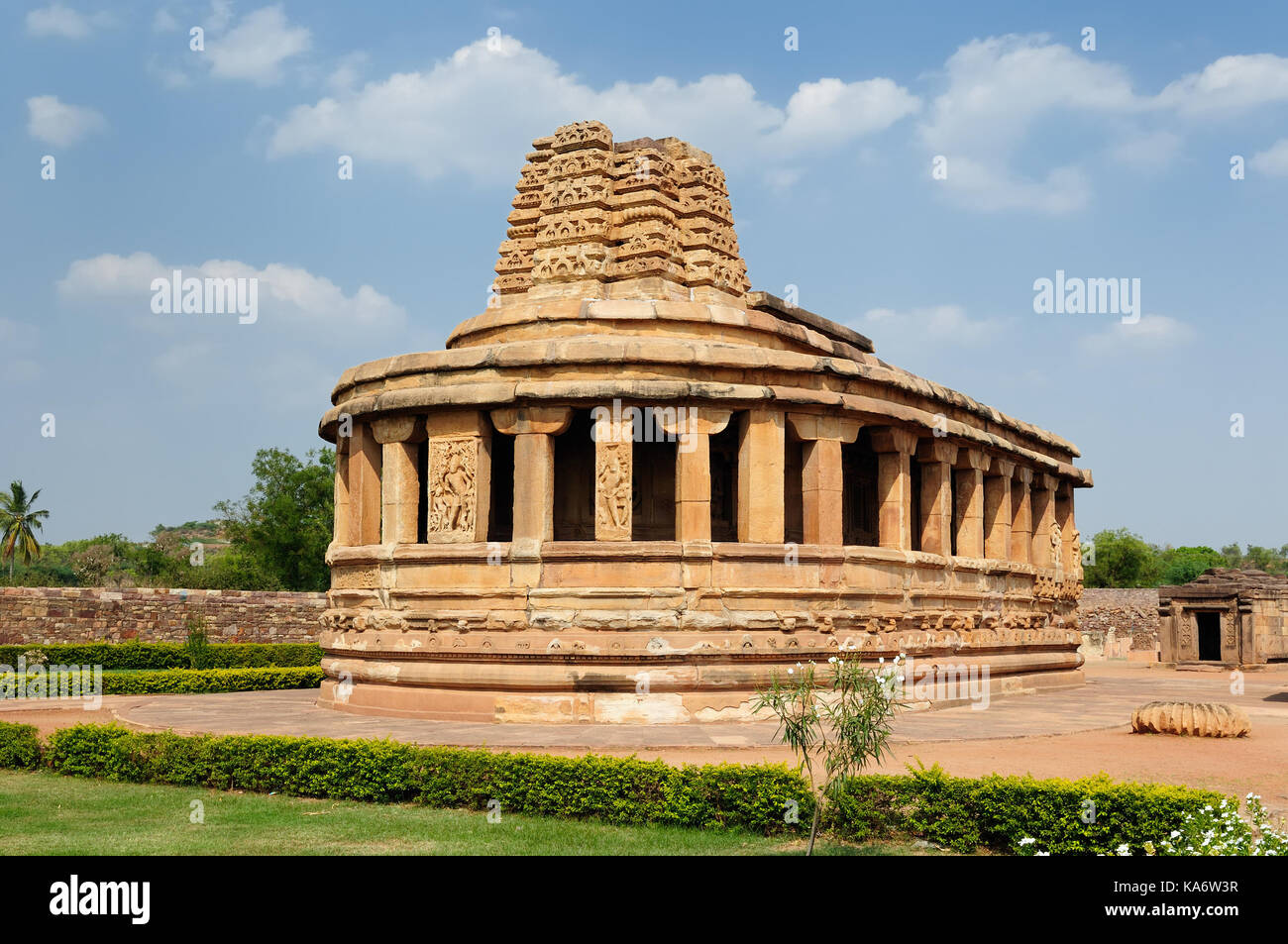 Durga-Tempel in Aihole in der Nähe von Badami, Karnataka, Indien Stockfoto