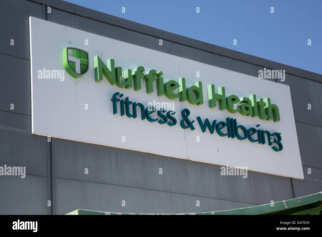 Nuffield Health gym signage Stockfoto