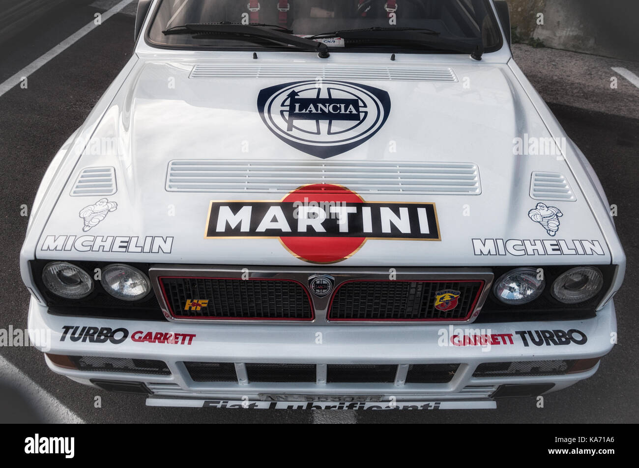 Lancia Delta Martini Racing replica in Pesaro Italien Stockfoto