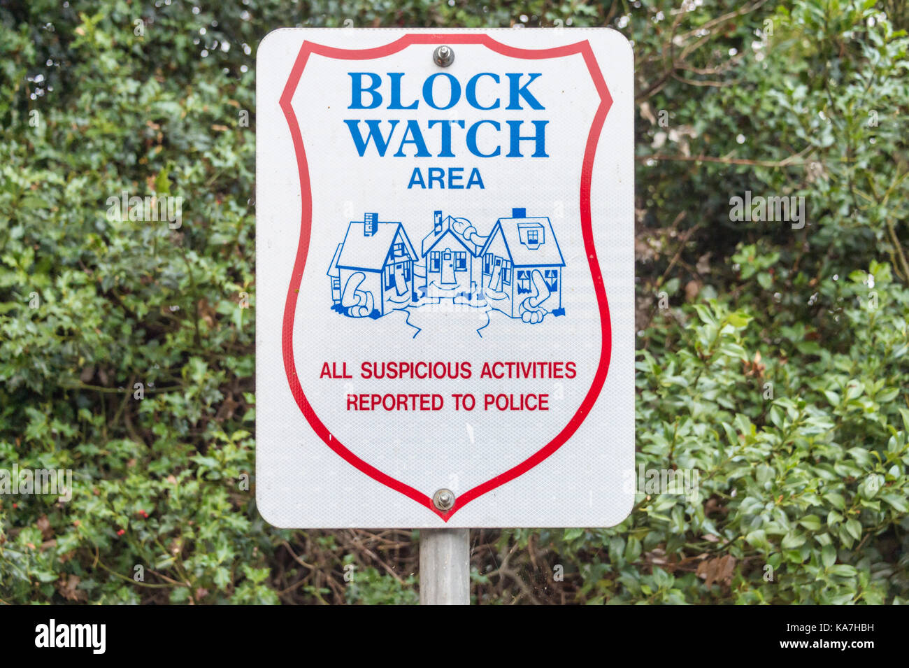 Victoria, Britisch-Kolumbien, Kanada - 6 September 2017: Neighborhood Watch Bereich Zeichen Stockfoto