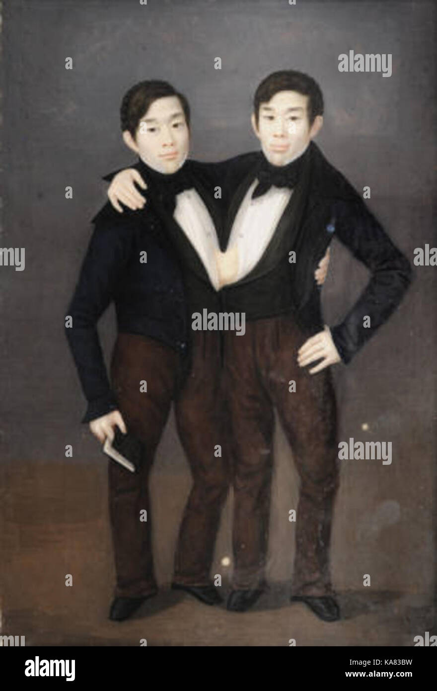 Siamesischen Zwillinge Chang und Eng Bunker Stockfoto