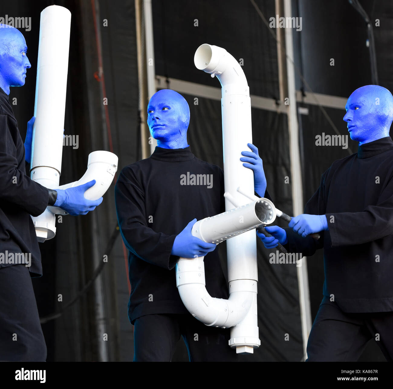 Las Vegas, Nevada - September 24, 2017 - Blue Man Group auf der Bühne am Leben ist schön Festival Tag 3 in der Innenstadt von Las Vegas - Photo Credit: Ken Howard/Alamy leben Nachrichten Stockfoto