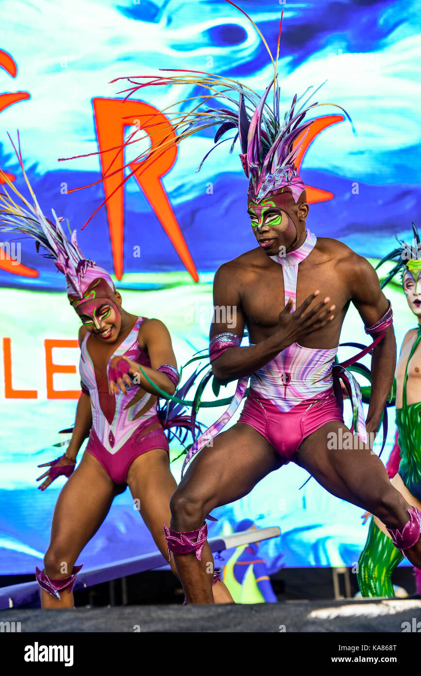 Las Vegas, Nevada - September 24, 2017 - Cirque du Soleil auf der Bühne am Leben ist schön Festival Tag 3 in der Innenstadt von Las Vegas - Photo Credit: Ken Howard/Alamy leben Nachrichten Stockfoto