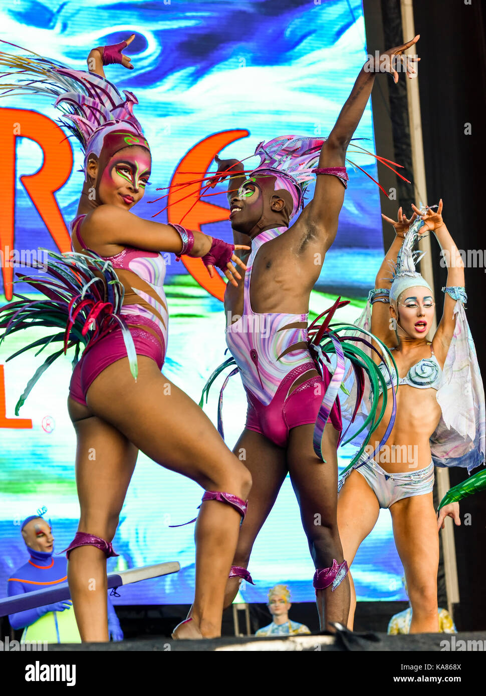 Las Vegas, USA. 24 Sep, 2017. Cirque du Soleil auf der Bühne am Leben ist schön Festival Tag 3 in der Innenstadt von Las Vegas - Photo Credit: Ken Howard/Alamy leben Nachrichten Stockfoto