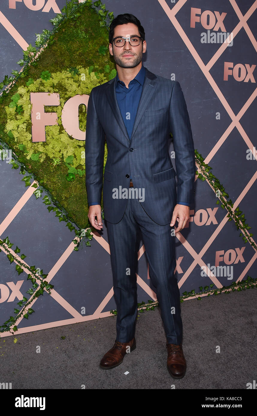 West Hollywood, Kalifornien, USA. 25 Sep, 2017. Tom Ellis kommt für die FOX Herbst Party im Fang LA. Credit: Lisa O'Connor/ZUMA Draht/Alamy Live News Credit: ZUMA Press, Inc./Alamy leben Nachrichten Stockfoto