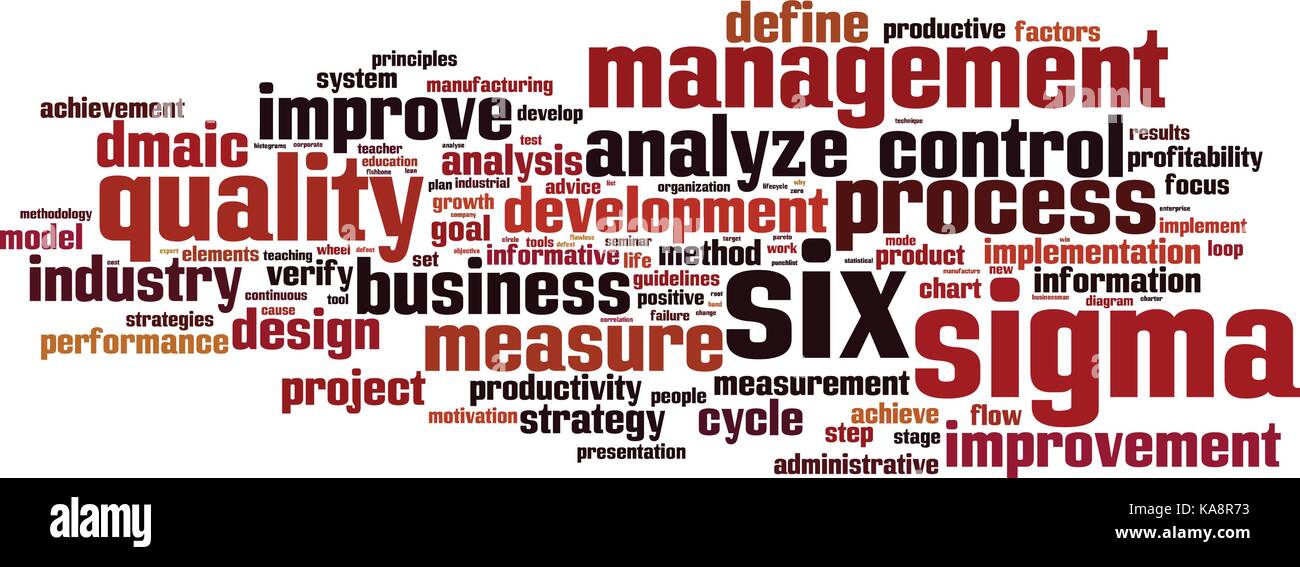 Six Sigma Wort cloud Konzept. Vector Illustration Stock Vektor