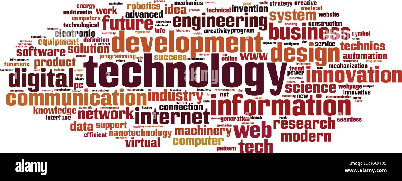 Technologie Wort cloud Konzept. Vector Illustration Stock Vektor