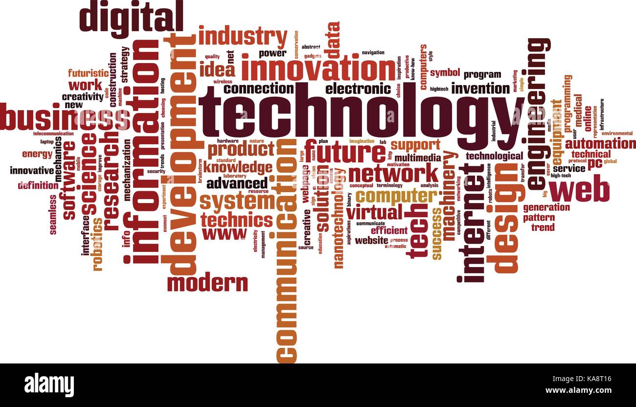 Technologie Wort cloud Konzept. Vector Illustration Stock Vektor