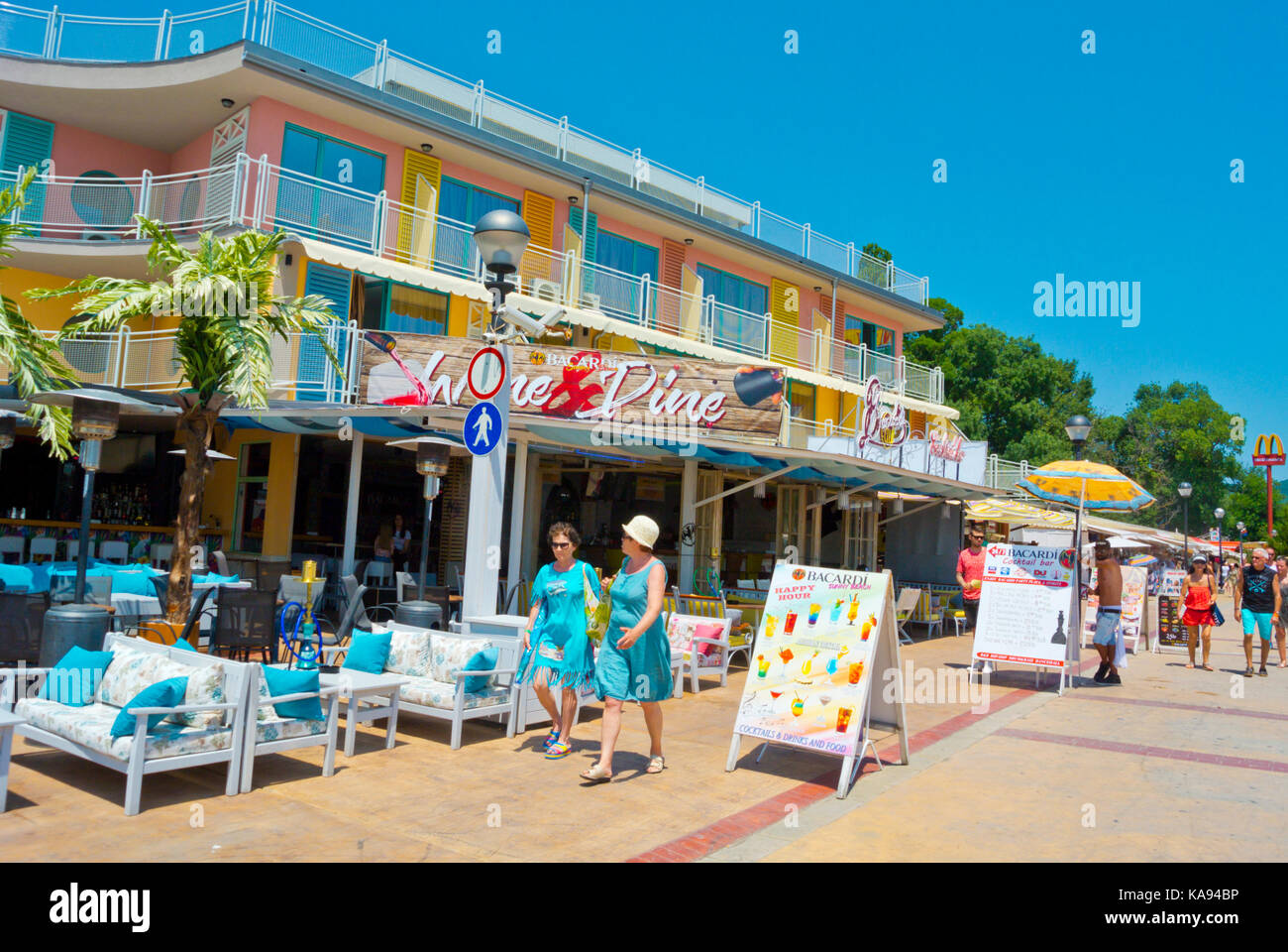 Strandpromenade, Sonnenstrand, Bulgarien Stockfoto