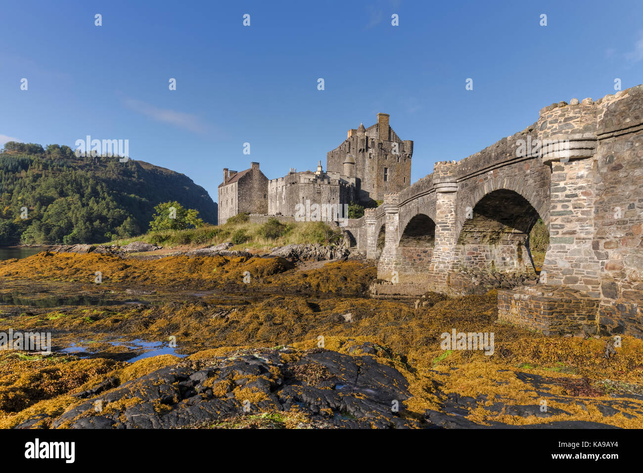 Eilean Donan Castle, Loch Duich, Western Highlands, Schottland, Vereinigtes Königreich Stockfoto