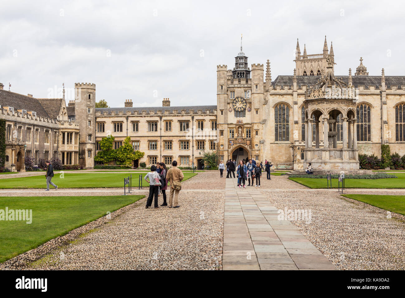 Trinity College in Cambridge Stockfoto