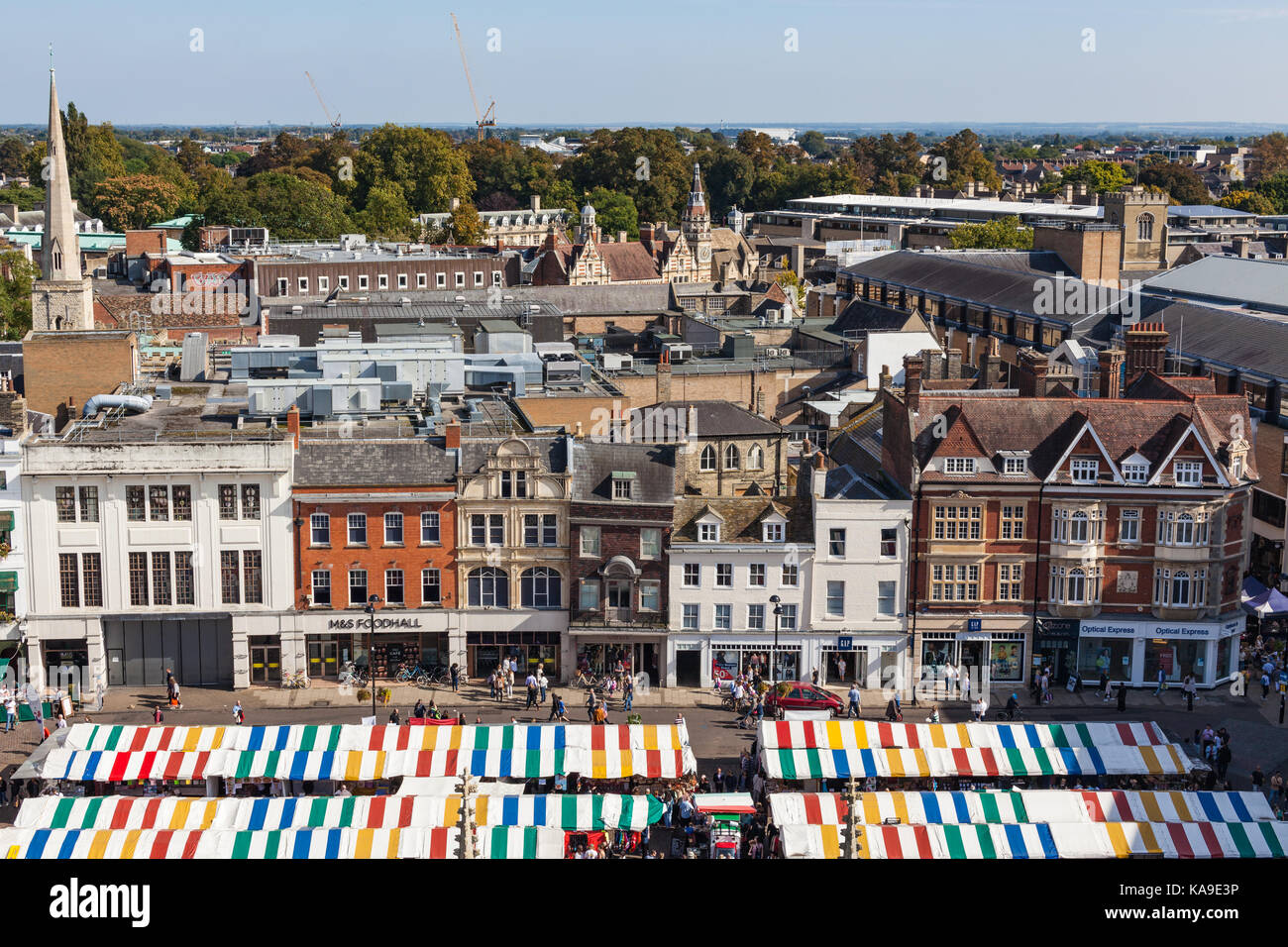 Blick auf die Skyline von Cambridge Stockfoto